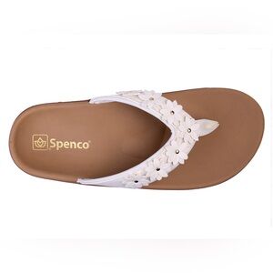 Spenco Belize White Floral Sandals